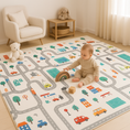 Load image into Gallery viewer, Reversible Baby Play Mat City - Stars, 180x150