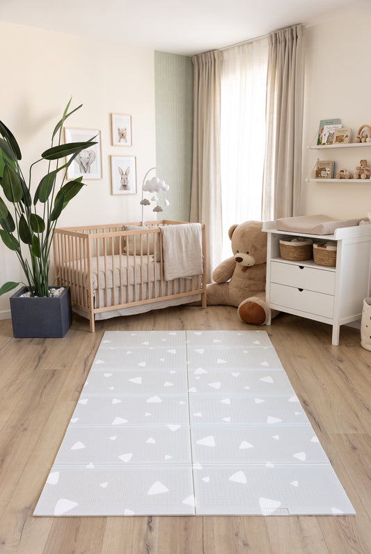 Reversible Baby Play mat Monstera - Triangles, 180x150