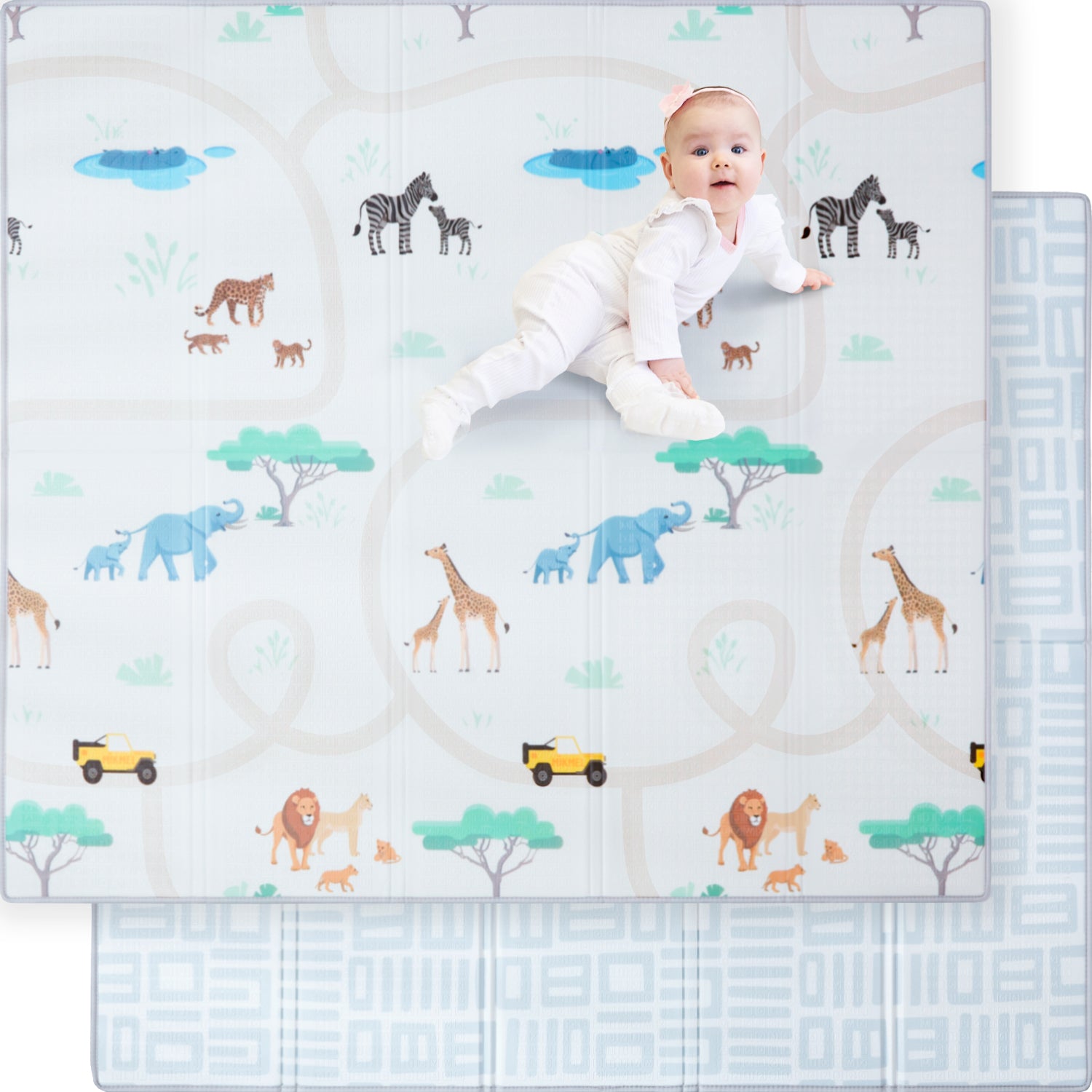 Reversible Baby Play Mat Safari - Geometry, 197x177