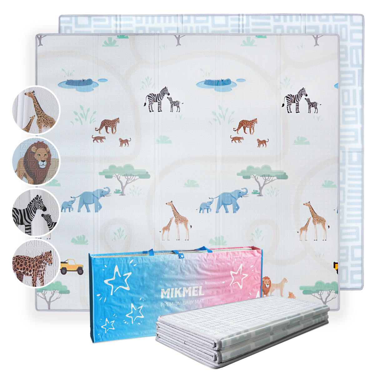 Reversible Baby Play Mat Safari - Geometry, 197x177