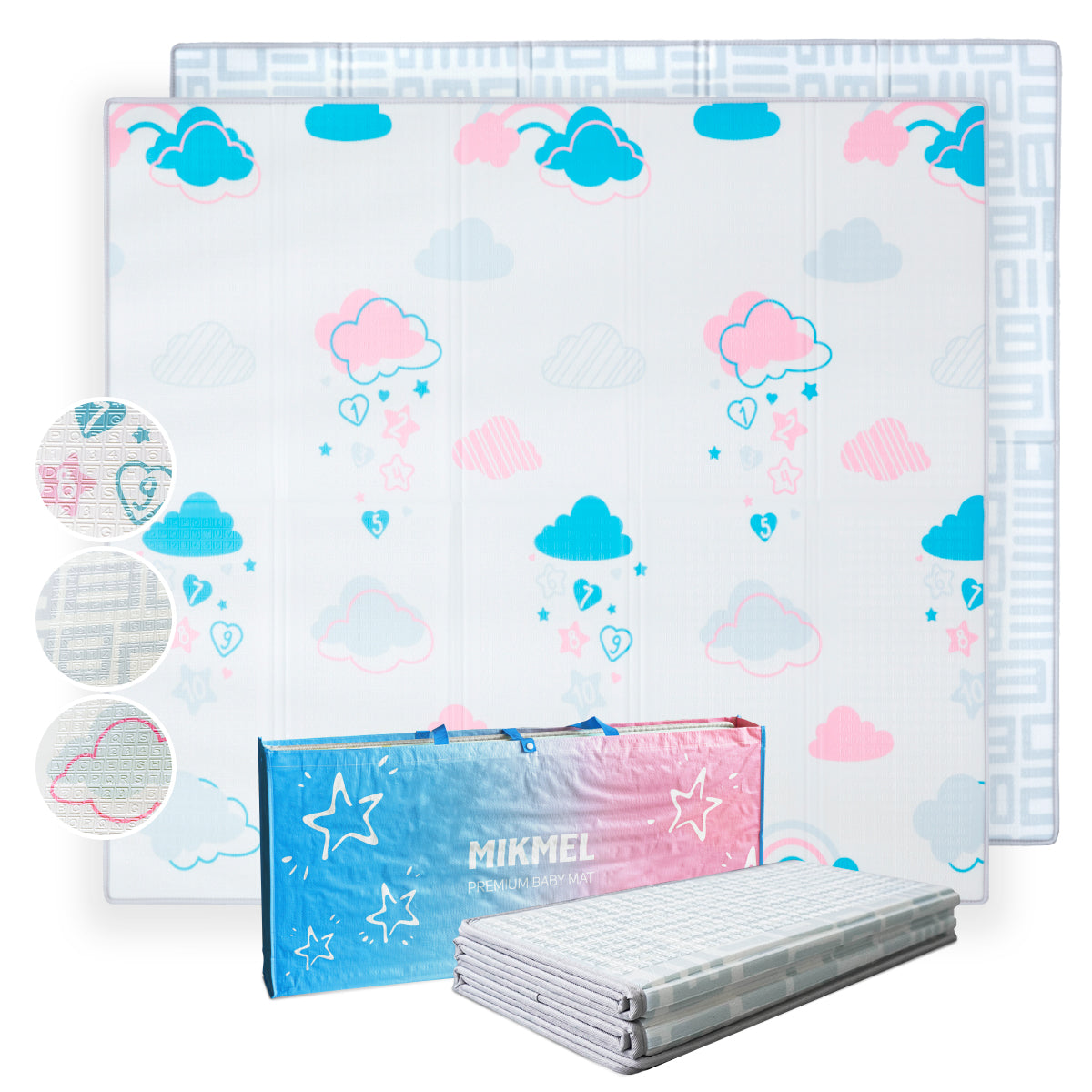 Reversible Baby Play Mat Clouds - Geometry, 197x177