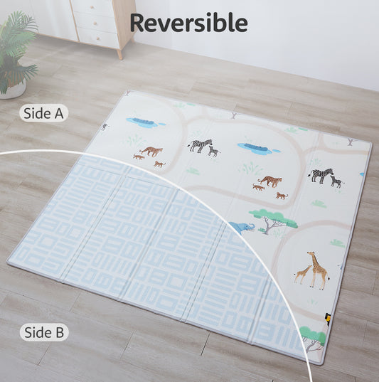 Reversible Baby Play Mat Safari - Geometry, 197x177