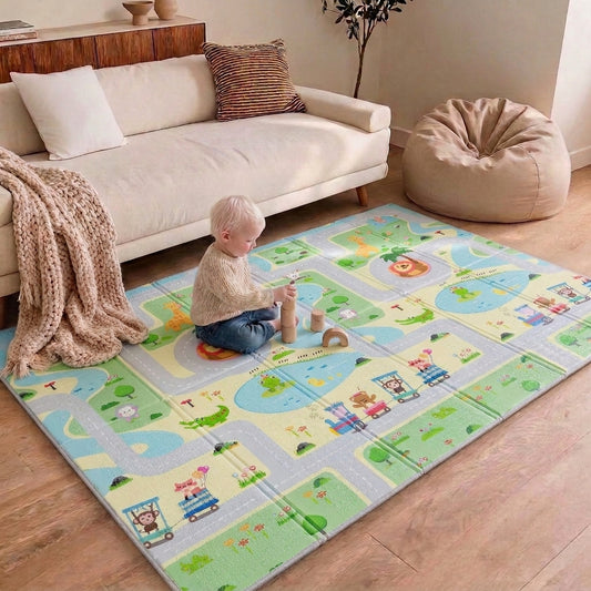 Reversible Baby Play Mat Street - Animals, 180x150