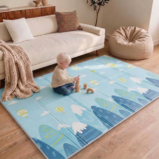 Reversible Baby Play Mat Safari - Mountains, 197x177