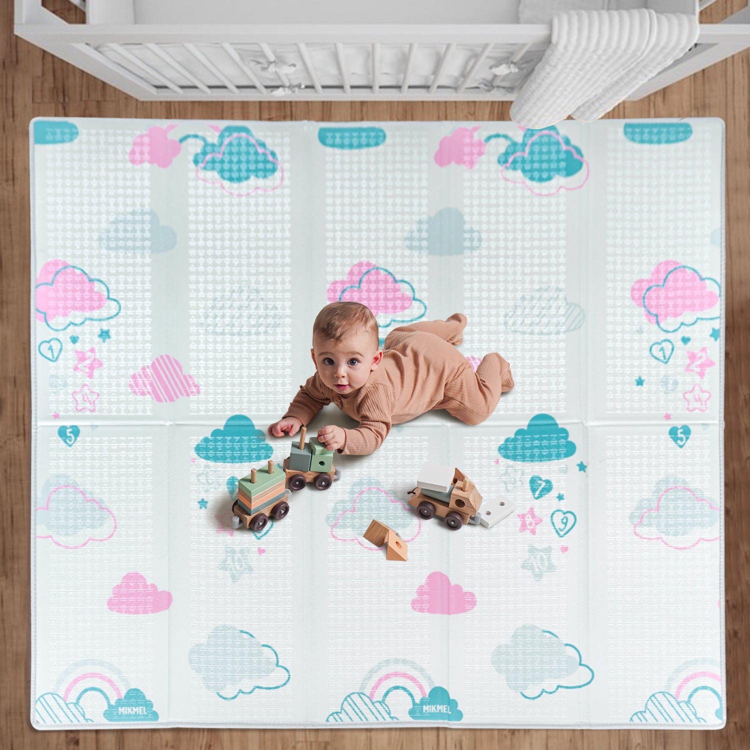 Reversible Baby Play Mat Clouds - Geometry, 197x177