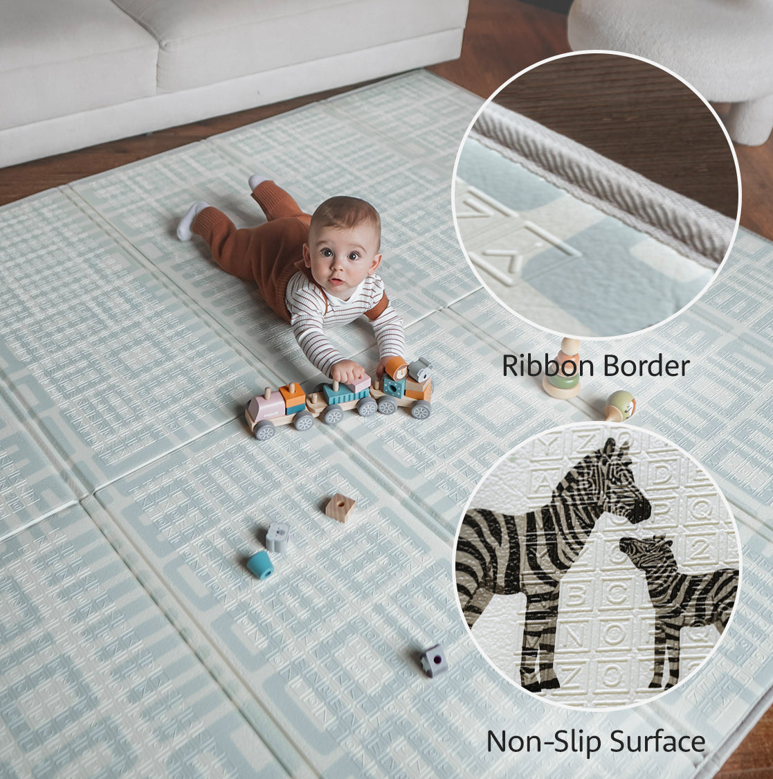 Reversible Baby Play Mat Safari - Geometry, 197x177