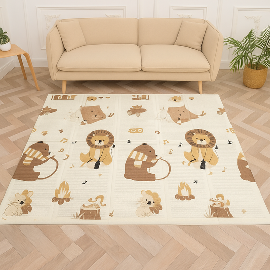 Reversible Baby Play Mat Forest Symphony, 180x150