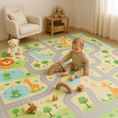 Cargar la imagen en la vista de la galería, Reversible Baby Play Mat Street - Animals, 180x150
