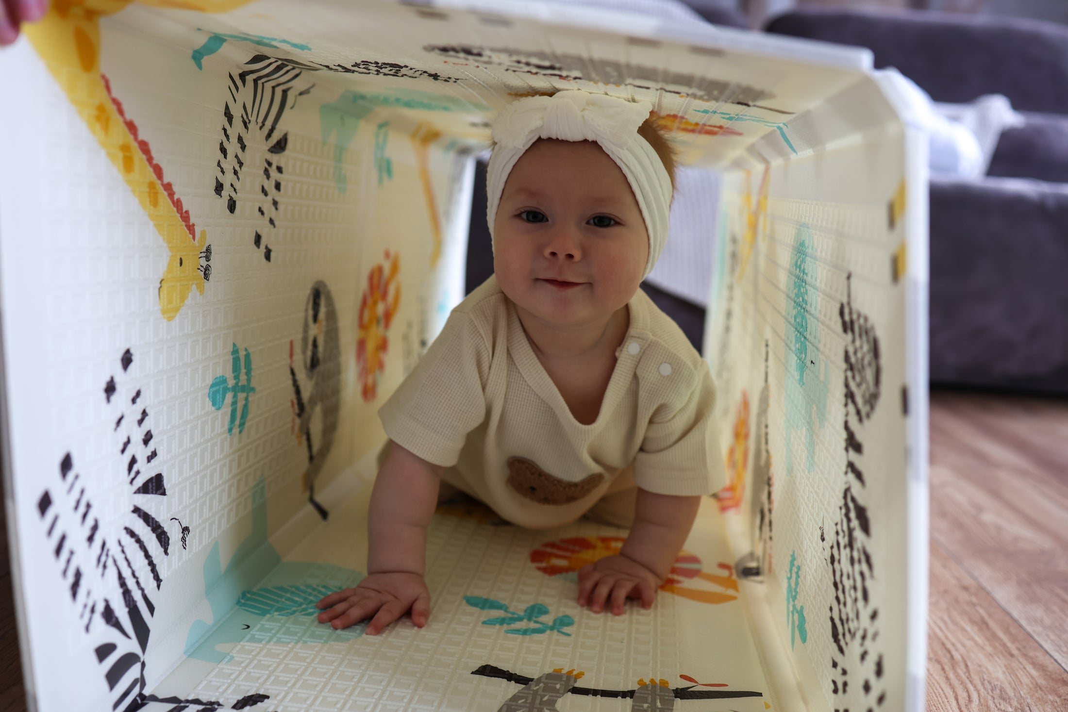 Reversible Baby Play Mat Animals- Zigzagi, 180x120 cm